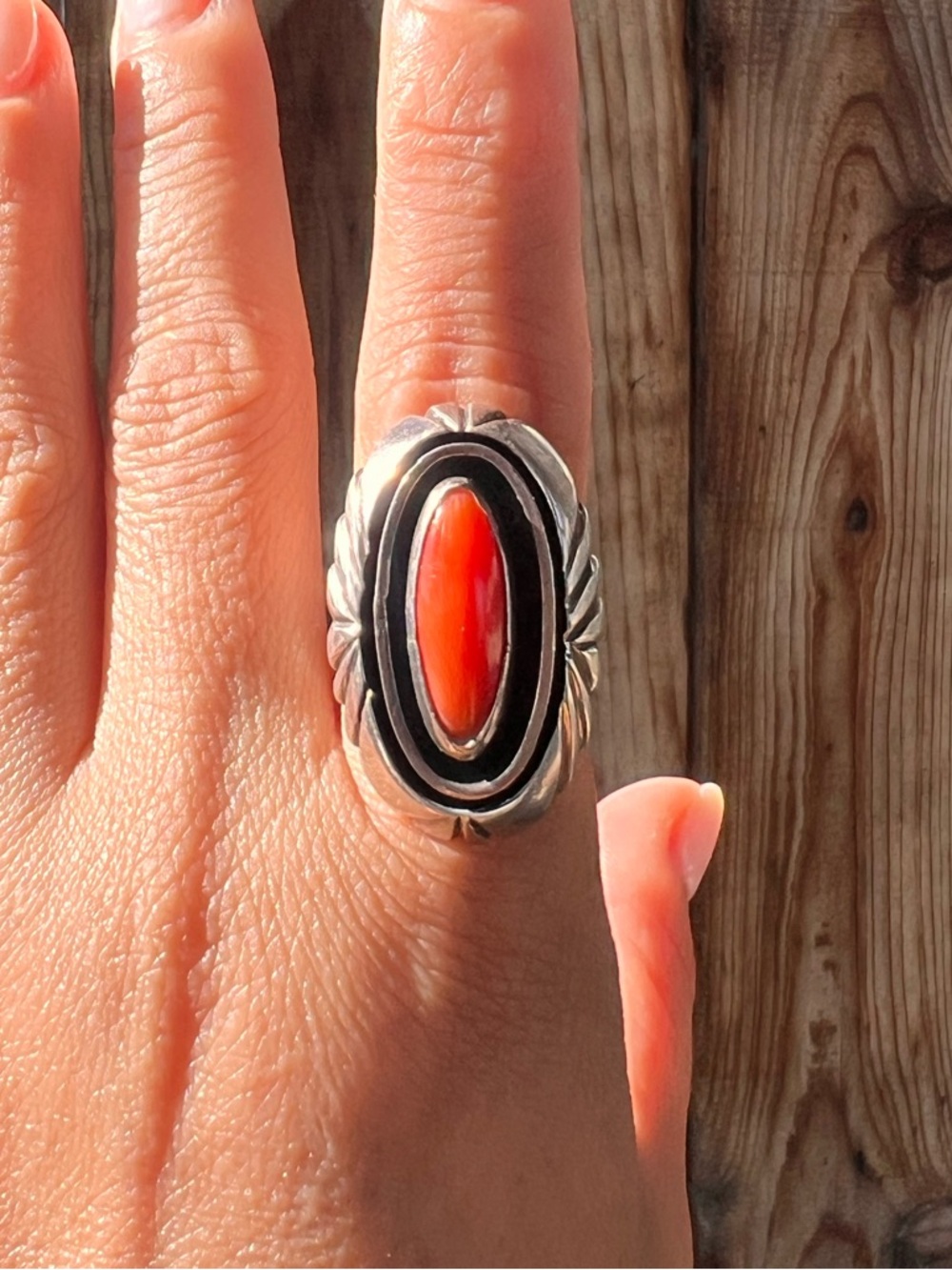 Shadowbox Coral Ring